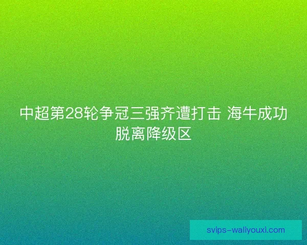 中超第28轮争冠三强齐遭打击 海牛成功脱离降级区